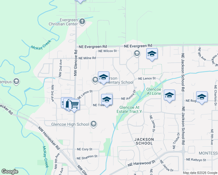 map of restaurants, bars, coffee shops, grocery stores, and more near 274 Northeast Lenox Street in Hillsboro