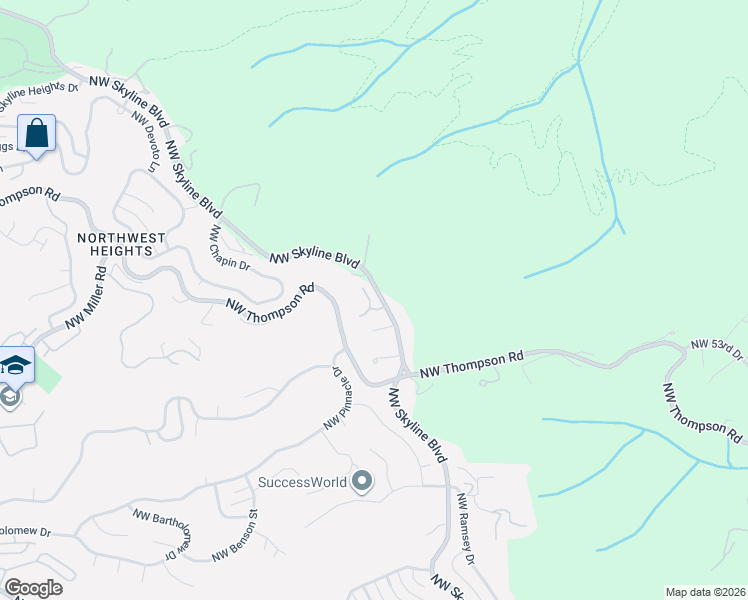 map of restaurants, bars, coffee shops, grocery stores, and more near 3239 Northwest Skyline Boulevard in Portland