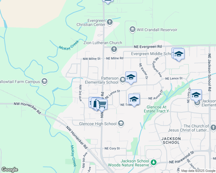 map of restaurants, bars, coffee shops, grocery stores, and more near 2913 Northeast 1st Court in Hillsboro