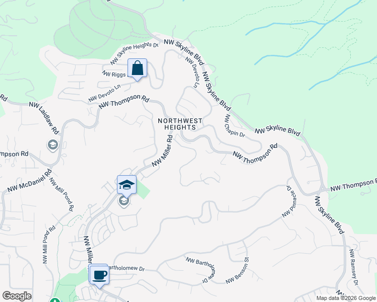 map of restaurants, bars, coffee shops, grocery stores, and more near 9317 Northwest Murdock Street in Portland
