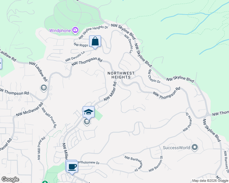 map of restaurants, bars, coffee shops, grocery stores, and more near 9414 Northwest Murdock Street in Portland