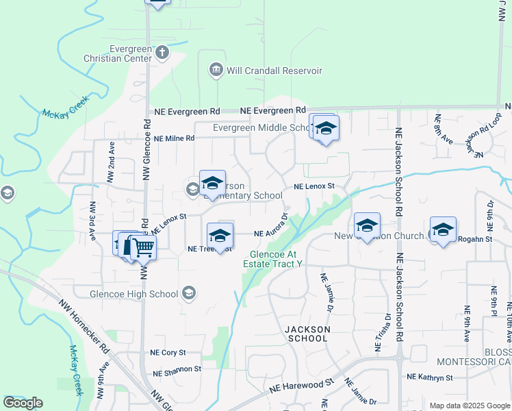 map of restaurants, bars, coffee shops, grocery stores, and more near 339 Northeast Lenox Street in Hillsboro