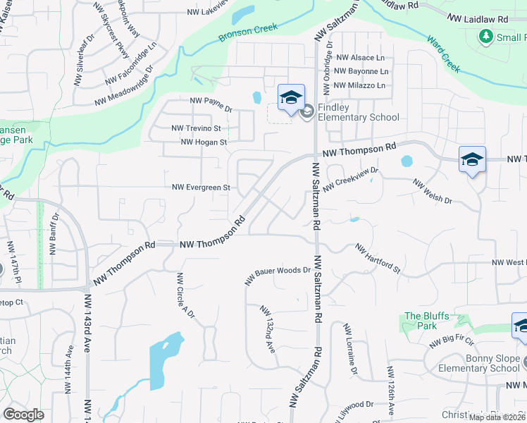 map of restaurants, bars, coffee shops, grocery stores, and more near 3646 Northwest Talamore Terrace in Portland