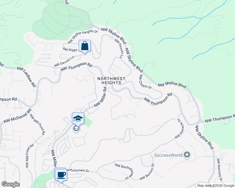 map of restaurants, bars, coffee shops, grocery stores, and more near 9317 Northwest Murdock Street in Portland
