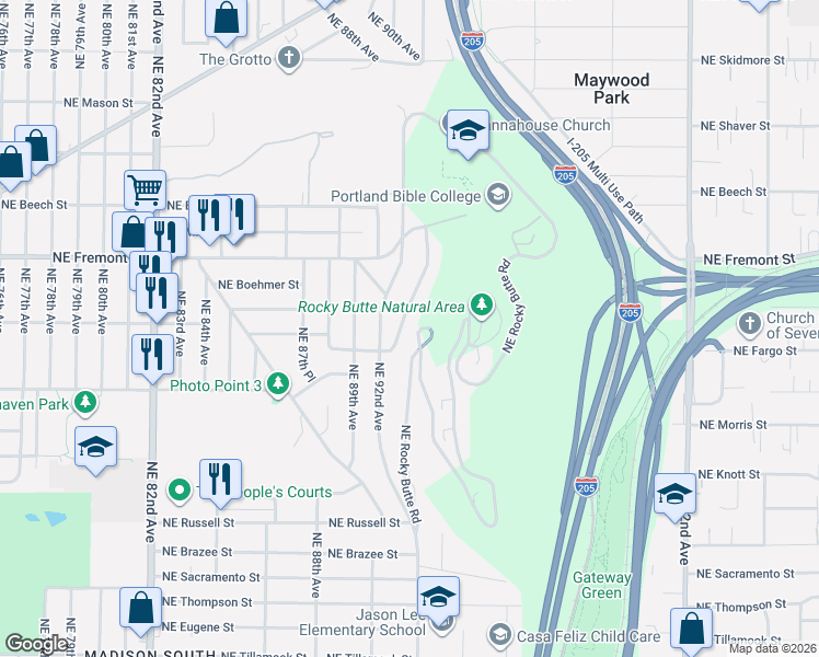 map of restaurants, bars, coffee shops, grocery stores, and more near in Portland
