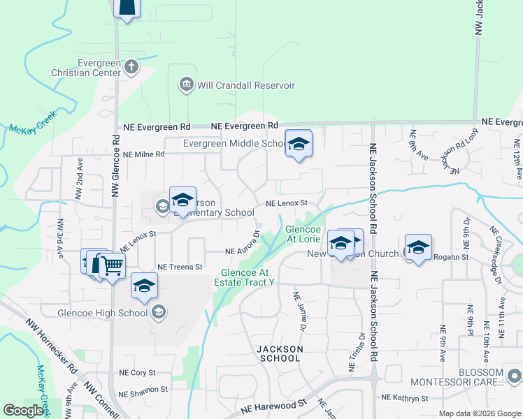 map of restaurants, bars, coffee shops, grocery stores, and more near 414 Northeast Lenox Street in Hillsboro
