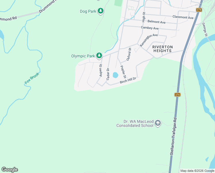 map of restaurants, bars, coffee shops, grocery stores, and more near 57 Birch Hill Drive in Stellarton