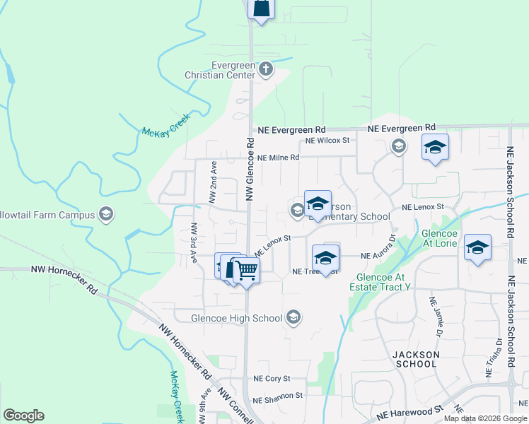 map of restaurants, bars, coffee shops, grocery stores, and more near 3039 Northeast 1st Court in Hillsboro