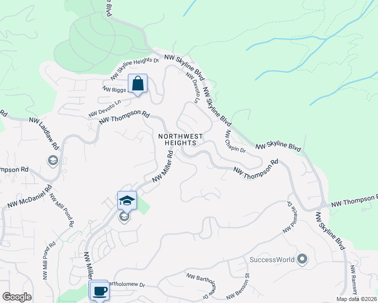 map of restaurants, bars, coffee shops, grocery stores, and more near 9317 Northwest Murdock Street in Portland