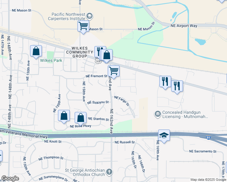map of restaurants, bars, coffee shops, grocery stores, and more near in Portland