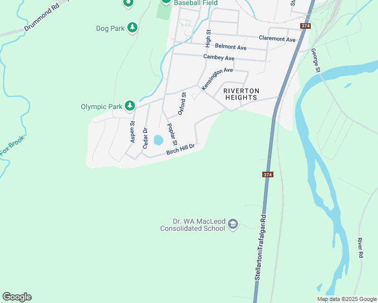 map of restaurants, bars, coffee shops, grocery stores, and more near 33 Birch Hill Drive in Stellarton