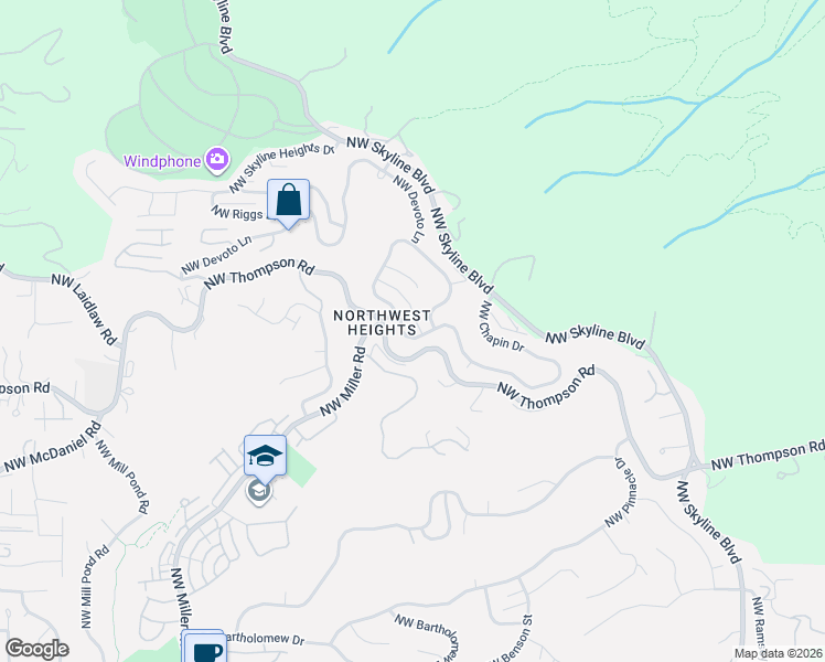 map of restaurants, bars, coffee shops, grocery stores, and more near 9228 Northwest Wiley Lane in Portland