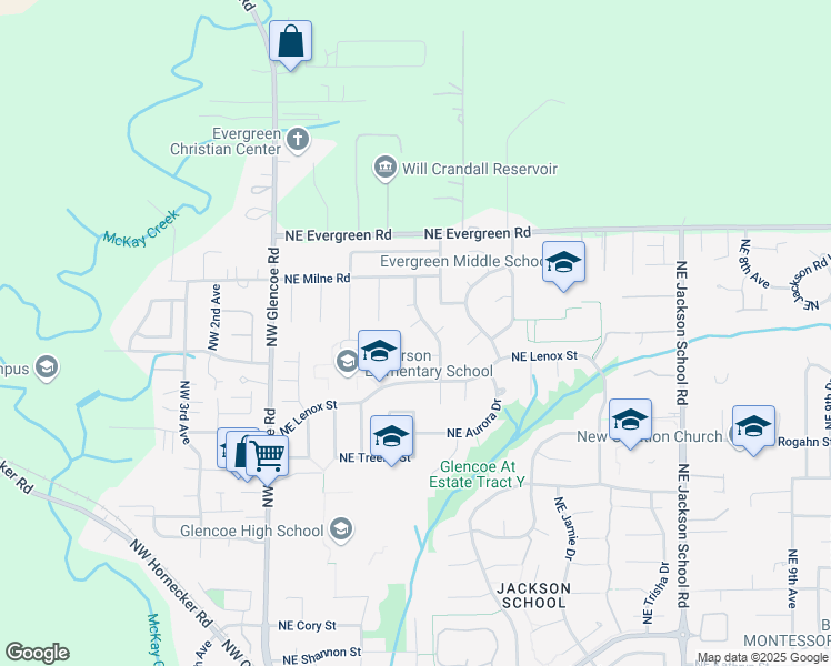 map of restaurants, bars, coffee shops, grocery stores, and more near 3076 Northeast Kaster Drive in Hillsboro