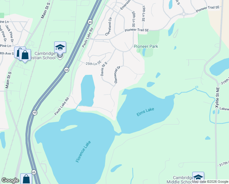 map of restaurants, bars, coffee shops, grocery stores, and more near 575 Elins Lake Road in Cambridge