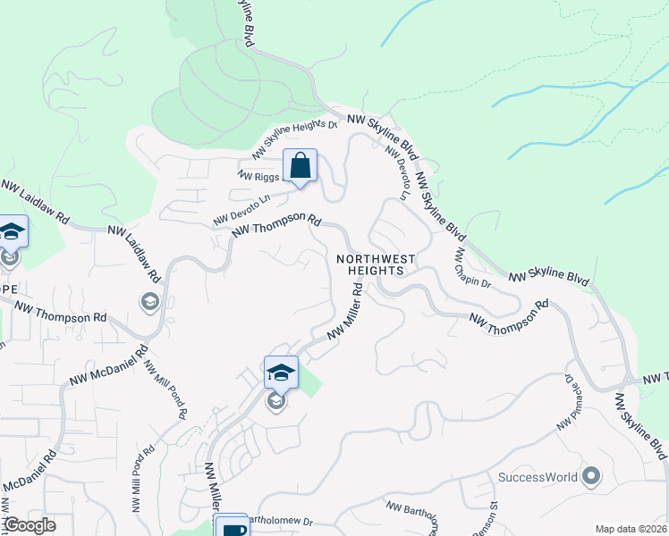 map of restaurants, bars, coffee shops, grocery stores, and more near 3232 Northwest Spencer Street in Portland