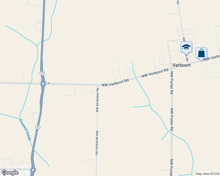 map of restaurants, bars, coffee shops, grocery stores, and more near 40690 Northwest Verboort Road in Forest Grove