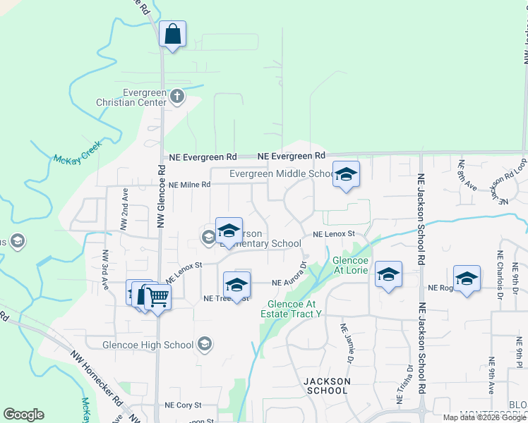 map of restaurants, bars, coffee shops, grocery stores, and more near 3076 Northeast Kaster Drive in Hillsboro