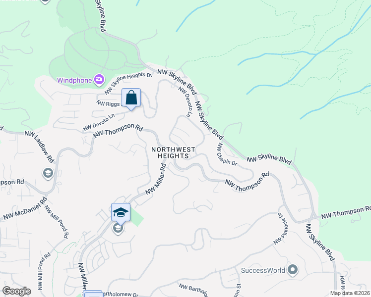 map of restaurants, bars, coffee shops, grocery stores, and more near 9228 Northwest Wiley Lane in Portland