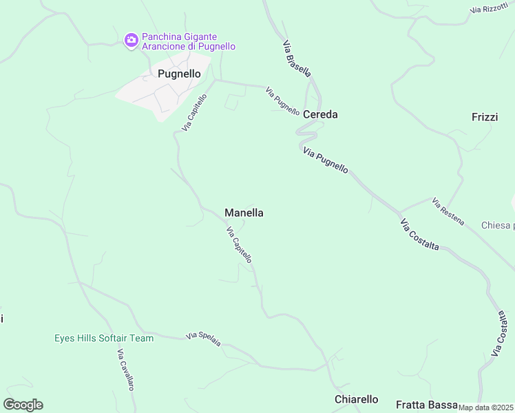map of restaurants, bars, coffee shops, grocery stores, and more near 1 Via Capitello in Manella