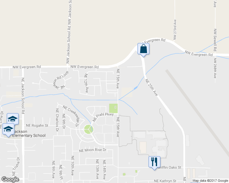 map of restaurants, bars, coffee shops, grocery stores, and more near 1467 Northeast Alexandria Place in Hillsboro