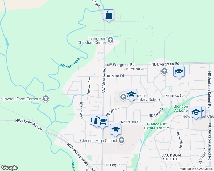 map of restaurants, bars, coffee shops, grocery stores, and more near 3161 Northeast 1st Place in Hillsboro