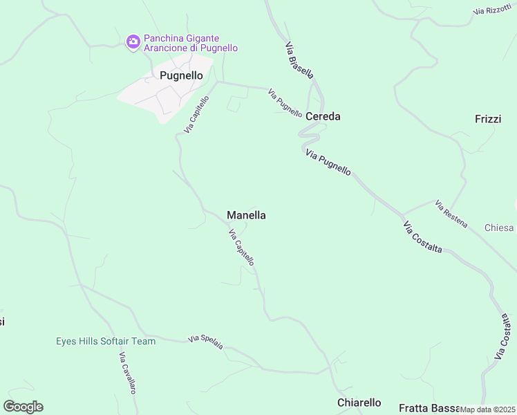 map of restaurants, bars, coffee shops, grocery stores, and more near 1 Via Capitello in Manella