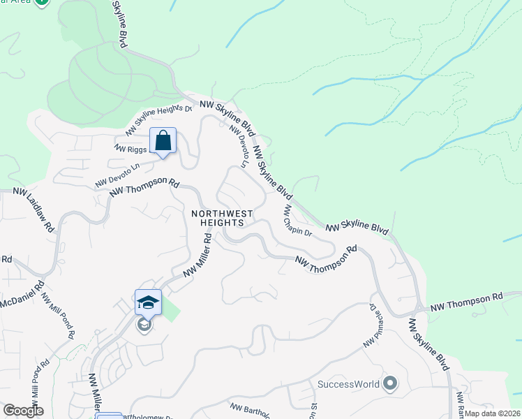 map of restaurants, bars, coffee shops, grocery stores, and more near 9131 NW McKenna Dr in Portland