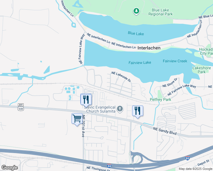 map of restaurants, bars, coffee shops, grocery stores, and more near 20387 Mackenzie Lane in Fairview