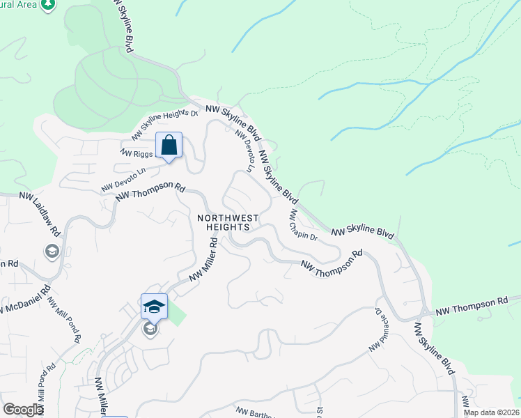 map of restaurants, bars, coffee shops, grocery stores, and more near 9131 Northwest McKenna Drive in Portland