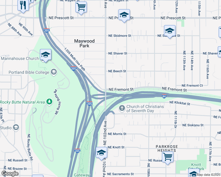 map of restaurants, bars, coffee shops, grocery stores, and more near in Portland