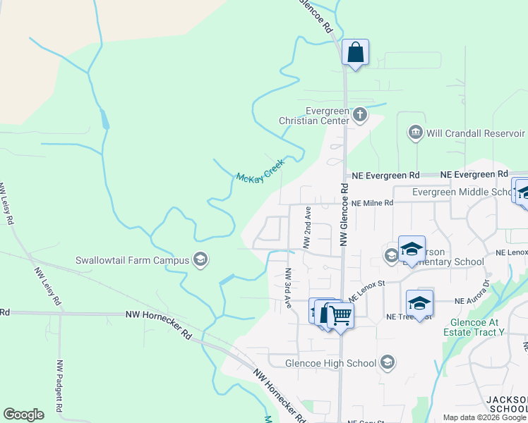 map of restaurants, bars, coffee shops, grocery stores, and more near 31385 Northwest Milne Street in Hillsboro