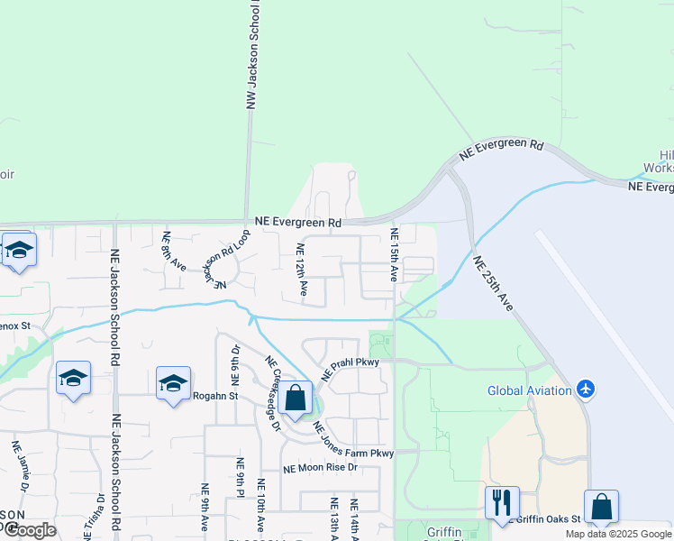 map of restaurants, bars, coffee shops, grocery stores, and more near 1315 Northeast Maureen Street in Hillsboro