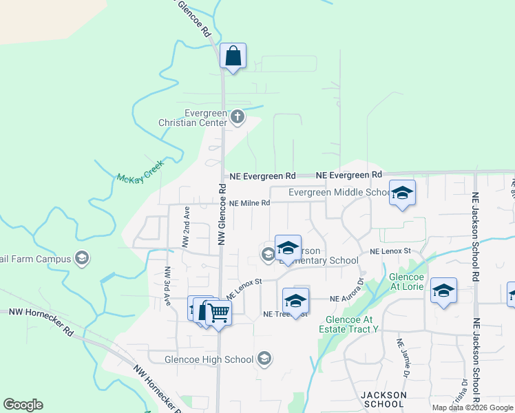 map of restaurants, bars, coffee shops, grocery stores, and more near 179 Northeast Milne Road in Hillsboro