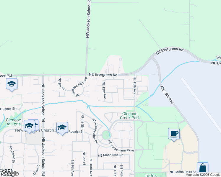 map of restaurants, bars, coffee shops, grocery stores, and more near 1264 Northeast Estelle Court in Hillsboro