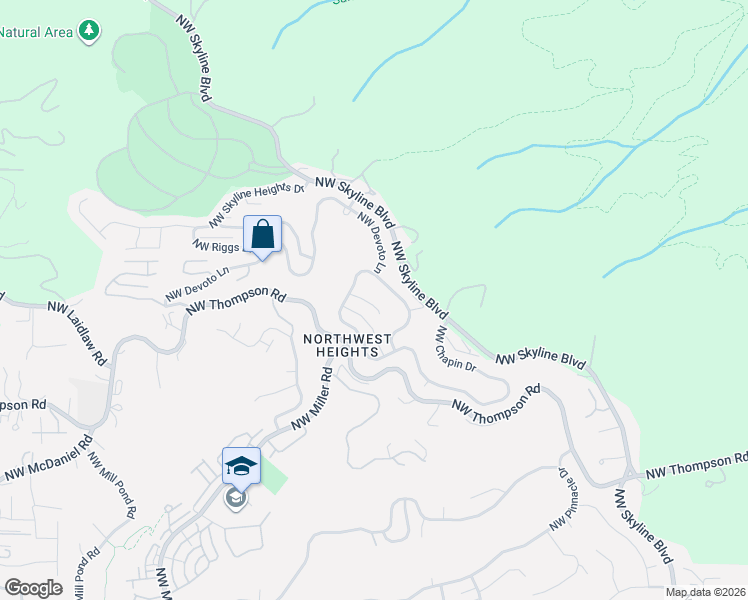 map of restaurants, bars, coffee shops, grocery stores, and more near 9223 Northwest Finzer Court in Portland