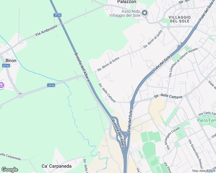 map of restaurants, bars, coffee shops, grocery stores, and more near 172 Strada delle Cattane in Vicenza