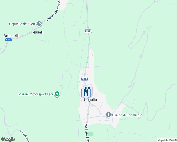 map of restaurants, bars, coffee shops, grocery stores, and more near 6 Via Don Giovanni Calabria in Cogollo