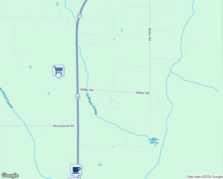 map of restaurants, bars, coffee shops, grocery stores, and more near 6370 Miller Road in Mount Hood
