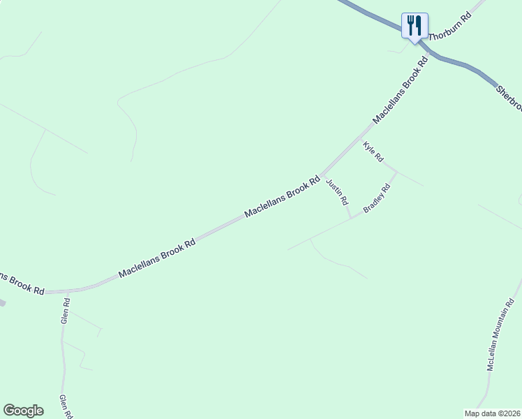 map of restaurants, bars, coffee shops, grocery stores, and more near 1500 Maclellans Brook Road in Thorburn