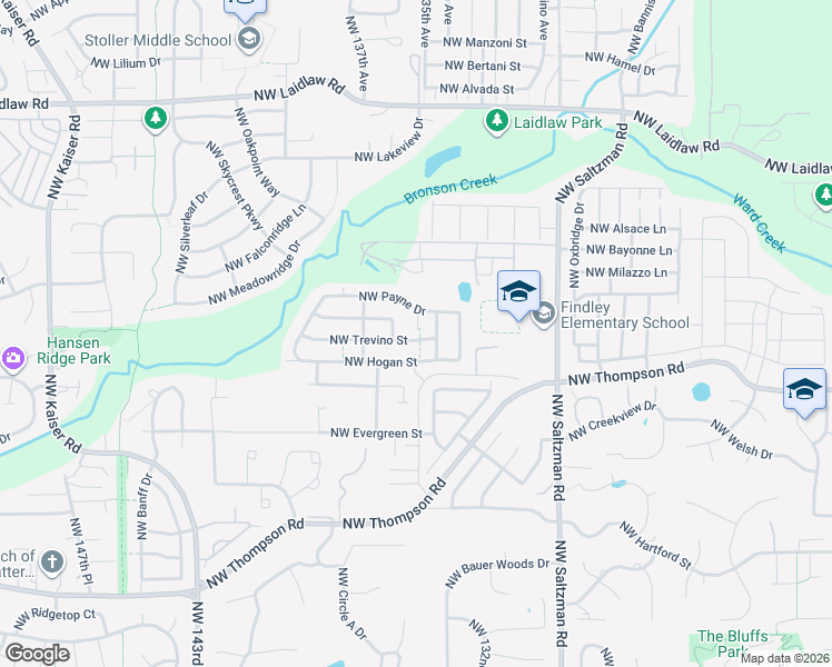 map of restaurants, bars, coffee shops, grocery stores, and more near 4049 Northwest 134th Terrace in Portland