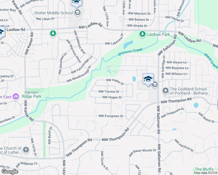 map of restaurants, bars, coffee shops, grocery stores, and more near 13764 Northwest Payne Drive in Portland