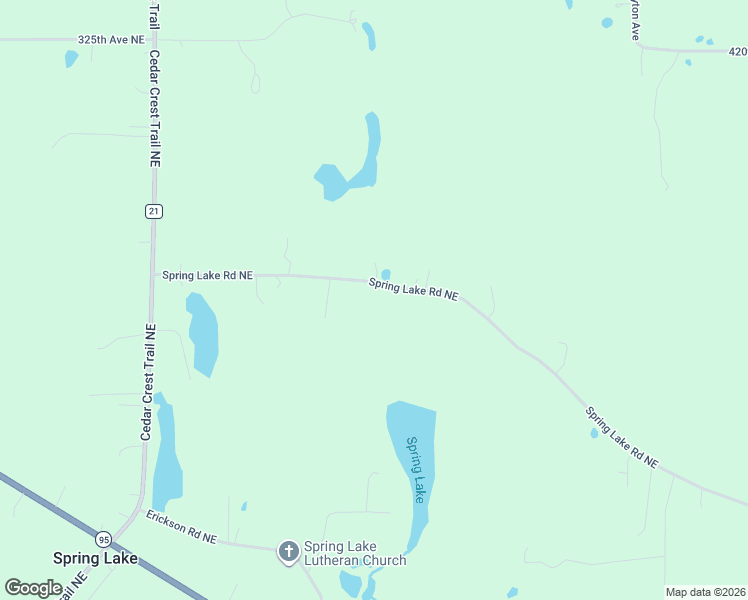 map of restaurants, bars, coffee shops, grocery stores, and more near 8545 Spring Lake Road Northeast in North Branch