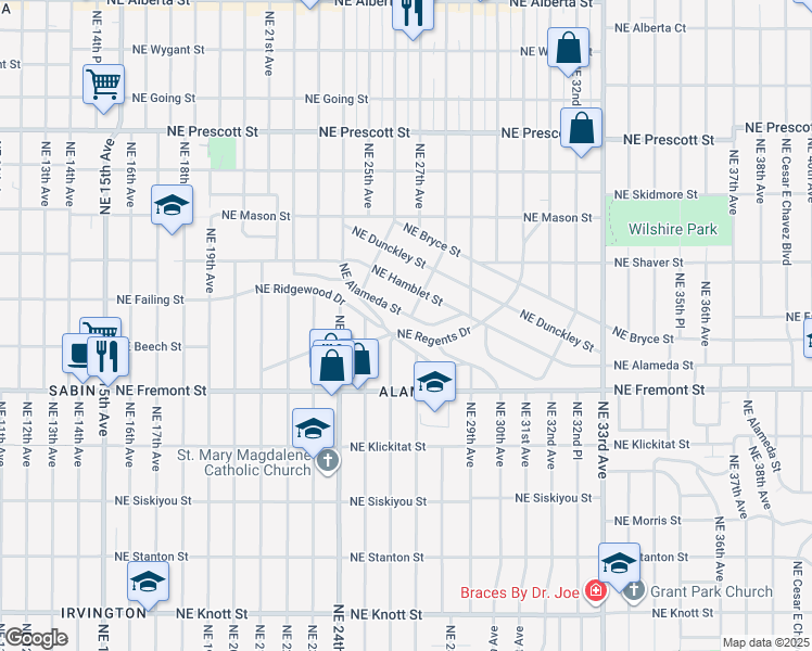 map of restaurants, bars, coffee shops, grocery stores, and more near in Portland