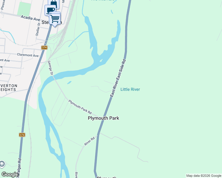 map of restaurants, bars, coffee shops, grocery stores, and more near 4788 Nova Scotia 348 in Stellarton