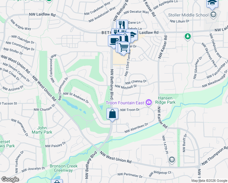 map of restaurants, bars, coffee shops, grocery stores, and more near in Washington County