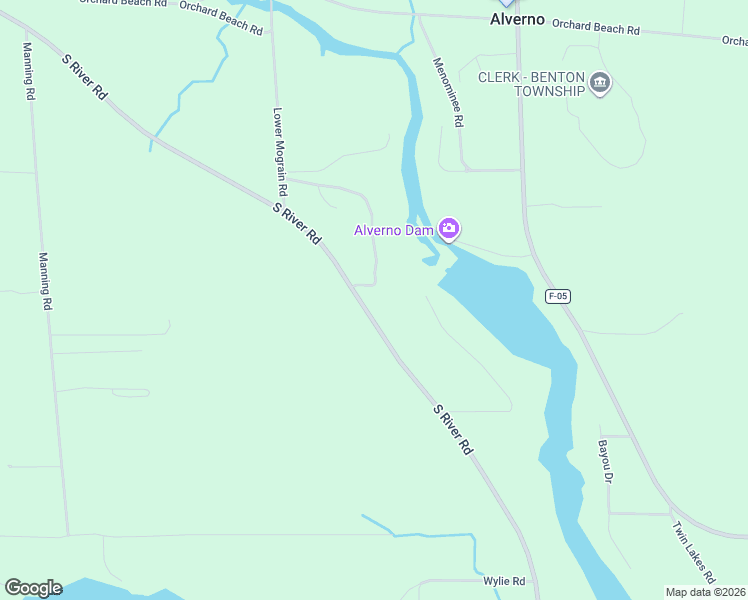 map of restaurants, bars, coffee shops, grocery stores, and more near 6330 South River Road in Cheboygan
