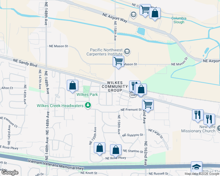 map of restaurants, bars, coffee shops, grocery stores, and more near in Portland