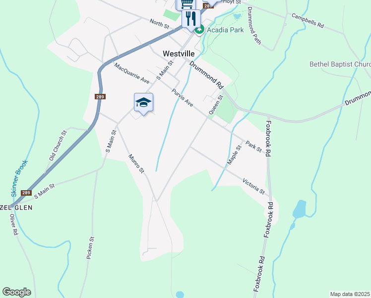 map of restaurants, bars, coffee shops, grocery stores, and more near 2152 Queen Street in Westville