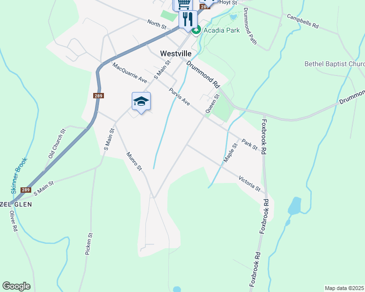 map of restaurants, bars, coffee shops, grocery stores, and more near 2152 Queen Street in Westville