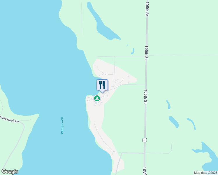 map of restaurants, bars, coffee shops, grocery stores, and more near 2364 109th Street in Luck